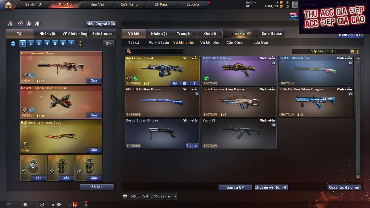 shop acc cf uy tin gia re